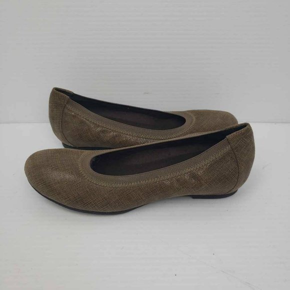 Munro American Womens Ashlie Ballet Flats Shoes Beige Leather Stretch 6.5 M New - Picture 9 of 15